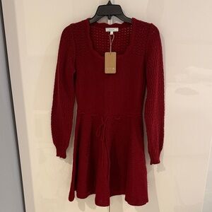RIHOAS Red Knit Mini Dress